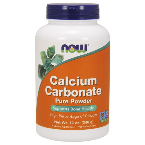 Carbonato de cálcio, pó puro, 340 gramas, Now Foods