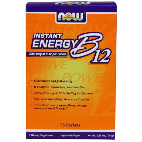 Vitamina B-12, Energia Instantânea, 75 packets, Now Foods