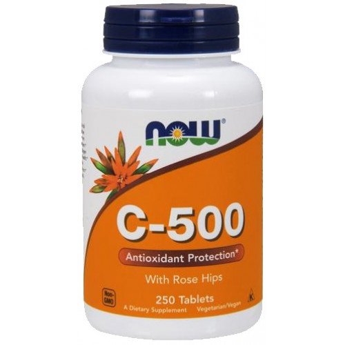 Vitamina C-500 com Rosa Mosqueta, 250 comprimidos, Now Foods