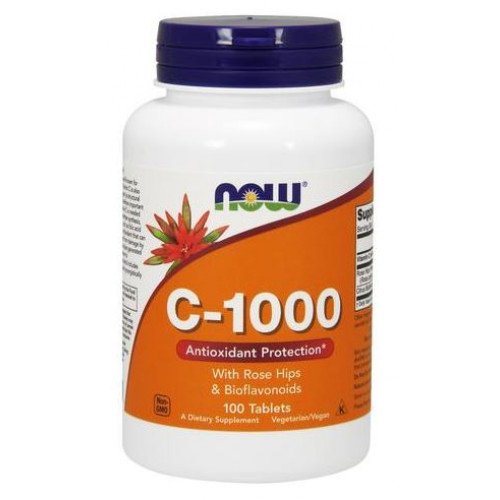 Vitamina C-1000 com Rosa Mosqueta e Bioflavonoides, 100 comprimidos, Now Foods