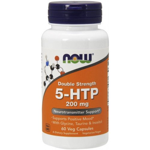 5-HTP Dupla Força 200 mg, 60 Cápsulas Vegetarianas, Now Foods