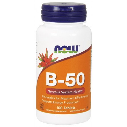 Vitamina B-50 - Vitamina B-50, 100 comprimidos, Now Foods