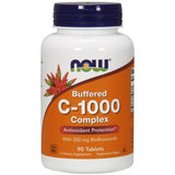 Complexo de vitamina C-1000 - tamponado com 250 mg de bioflavonoides, 90 comprimidos, Now Foods