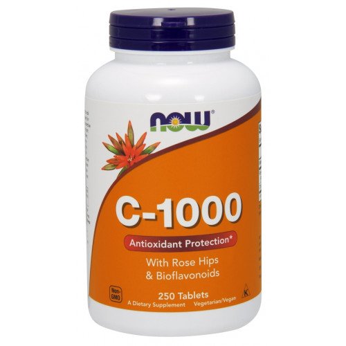Vitamina C-1000 com Rosa Mosqueta e Bioflavonoides, 250 comprimidos, Now Foods