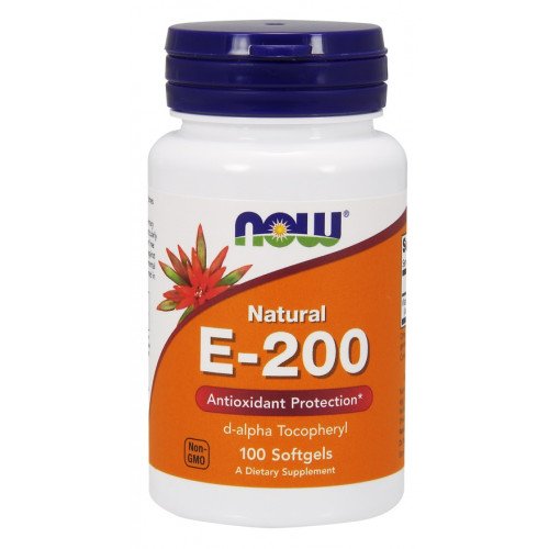 Vitamina E-200, Natural, 100 softgels, Now Foods