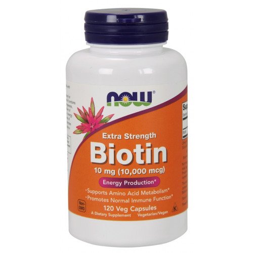 Biotina Extra Forte 10.000 mcg, 120 Cápsulas Vegetarianas, Now Foods