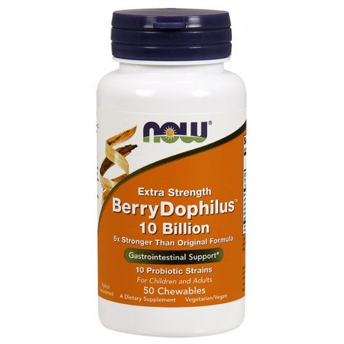 BerryDophilus Extra Forte, 50 Mastigáveis, Now Foods