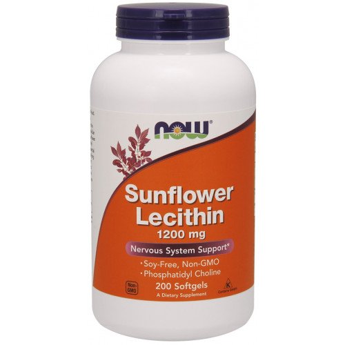 Lecitina de Girassol - 1200mg, 200 softgels, Now Foods