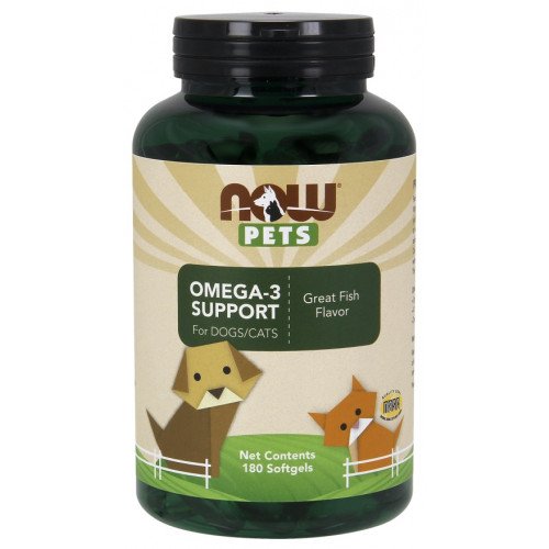 Animais de estimação, suporte ômega-3, 180 softgels, Now Foods