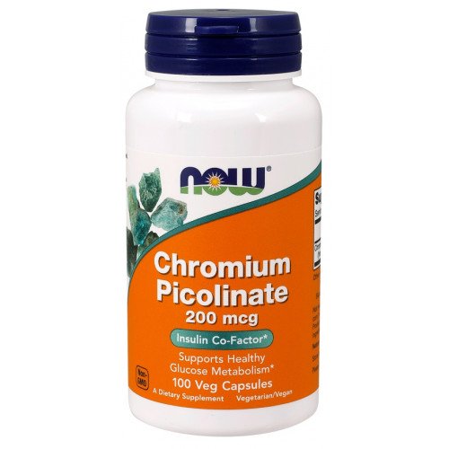 Picolinato de Cromo - 200mcg, 100 vcaps, Now Foods