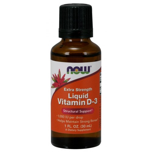 Vitamina D-3 Líquida - 1000 UI (Força Extra), 30 ml., Now Foods