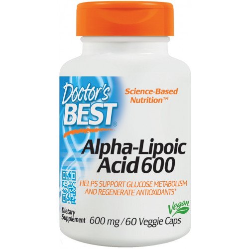 Ácido Alfa-Lipoico 600 mg, 60 Cápsulas Vegetarianas, Doctor's Best