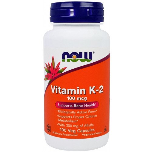 Vitamina K-2 - 100mcg, 100 vcaps, Now Foods
