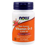 Vitamina D-3 - 2000 UI, 30 softgels, Now Foods