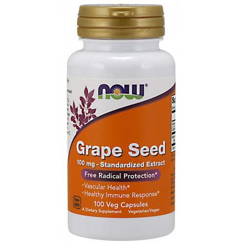 Semente de uva 100 mg, 100 cápsulas vegetais, Now Foods