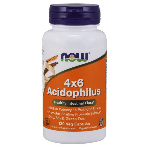Acidophilus 4X6, 120 vcaps, Now Foods