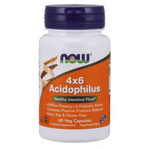 Acidophilus 4X6, 60 vcaps, Now Foods