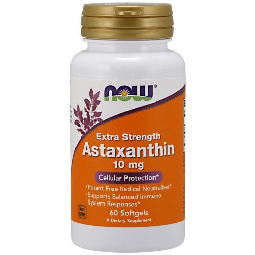 Astaxantina de microalgas 10 mg, 60 cápsulas gelatinosas, Now Foods