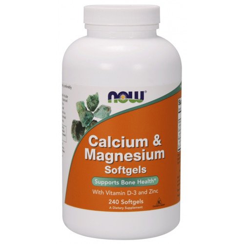 Cálcio e Magnésio com Vitamina D e Zinco, 240 softgels, Now Foods