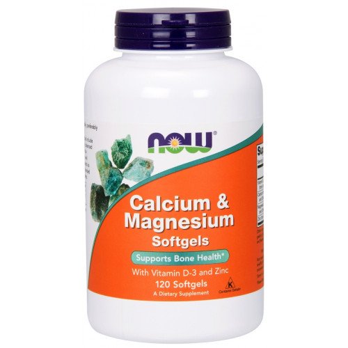 Cálcio e Magnésio com Vitamina D e Zinco, 120 softgels, Now Foods