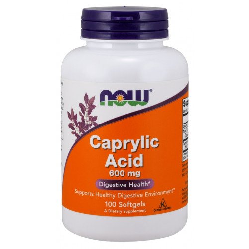 Ácido caprílico, 600mg, 100 softgels, Now Foods