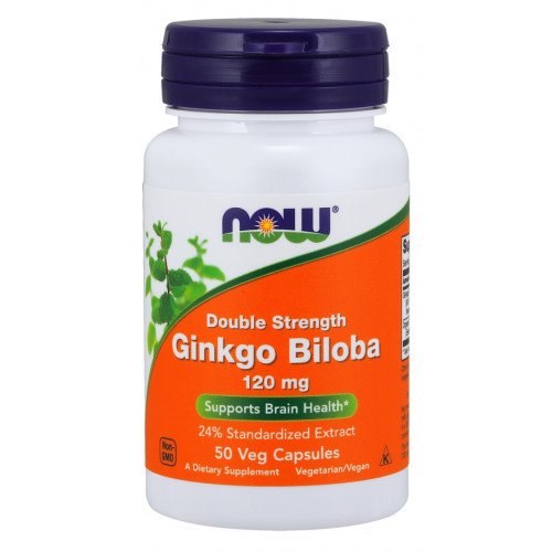 Ginkgo Biloba Dupla Força - 120mg, 50 vcaps, Now Foods