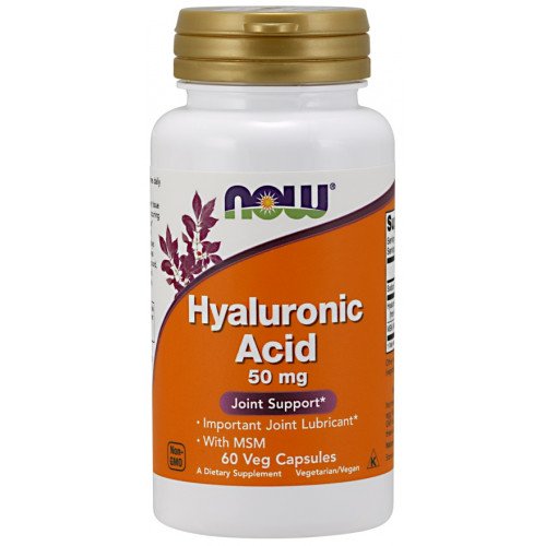 Ácido Hialurônico com MSM - 50mg, 60 vcaps, Now Foods