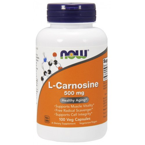 L-Carnosina 500 mg, 100 Cápsulas Vegetais, Now Foods