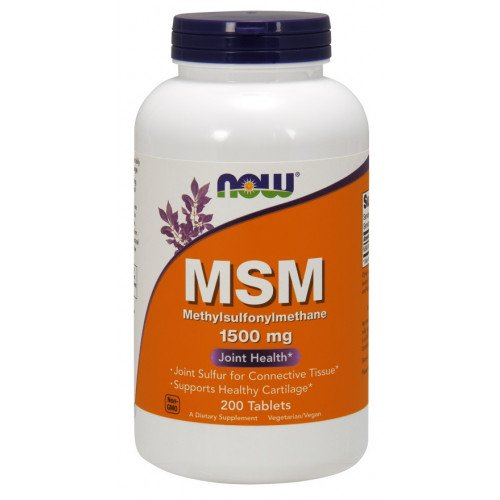 MSM Metilsulfonilmetano - 1500mg, 200 comprimidos, Now Foods