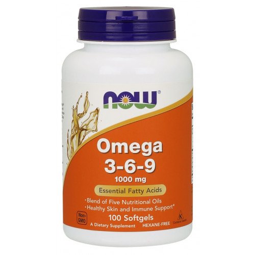 Ômega 3-6-9 - 1000mg, 100 softgels, Now Foods