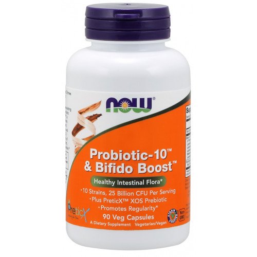 Probiótico-10 e Bifido Boost, 90 vcaps, Now Foods