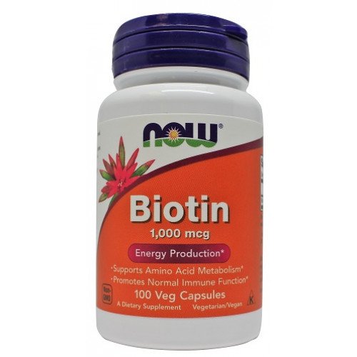 Biotina - 1000mcg, 100 vcaps, Now Foods
