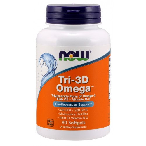Tri-3D Ômega, 90 softgels, Now Foods