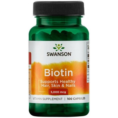 Biotina 5000 mcg, 100 Cápsulas, Swanson