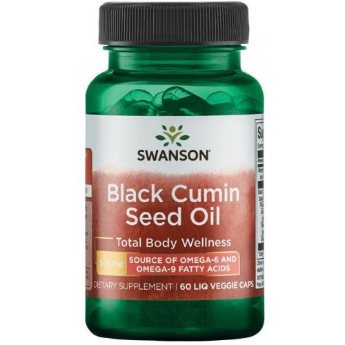 Óleo de semente de cominho preto EFAs 500 mg, 60 cápsulas, Swanson
