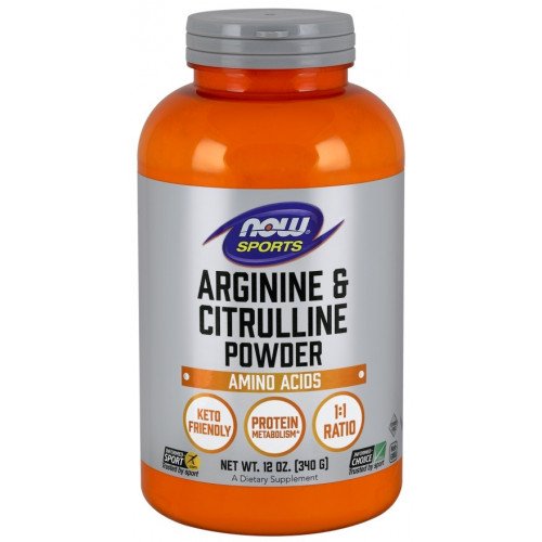 Arginina e Citrulina, 340 gramas, Now Foods