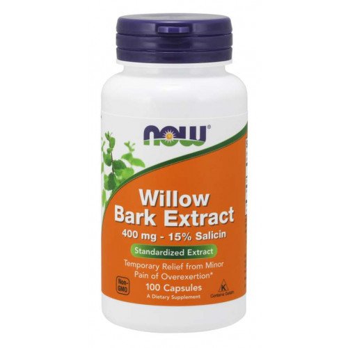 Extrato de casca de salgueiro, 400 mg, 100 caps, Now Foods