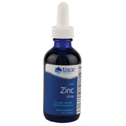 Zinco iônico, 50 mg, 2 fl oz (59 ml), Trace Minerals Research