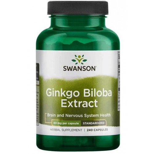 Extrato de Ginkgo Biloba, Padronizado, 60 mg, 240 Cápsulas, Swanson