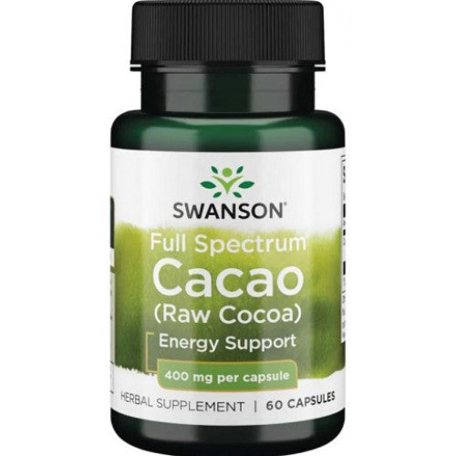 Cacau de espectro total (cacau cru), 400 mg