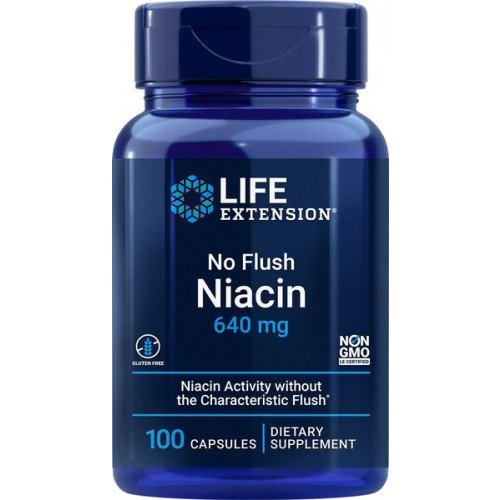Niacina No Flush 640 mg, 100 cápsulas, Life Extension