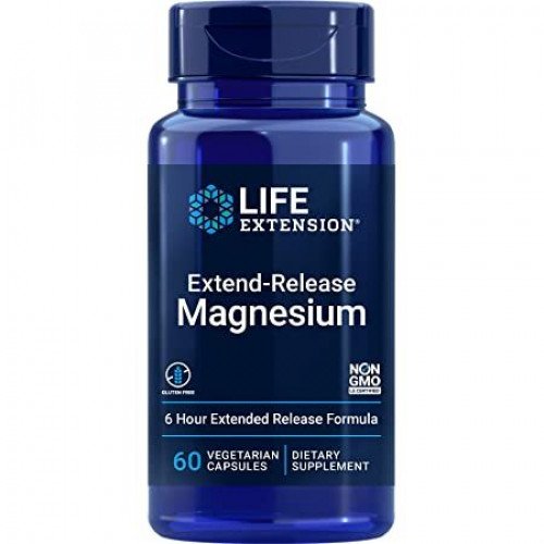 Magnésio de Liberação Prolongada 250 mg, 60 Cápsulas, Life Extension