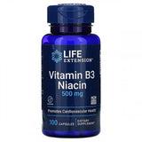 Vitamina B3 Niacina, 500 mg, 100 Cápsulas, Life Extension