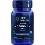 Vitamina K2 (MK-7) de baixa dosagem 45 mcg, 90 cápsulas gelatinosas, Life Extension
