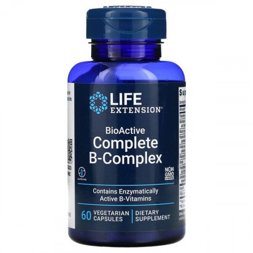 Complexo B Completo Bioativo UE, 60 Cápsulas Vegetais, Life Extension
