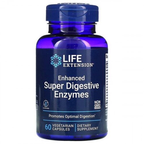 Enzimas Super Digestivas e Probióticos Aprimorados, 60 Cápsulas, Life Extension
