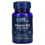 Vitamina B12, Metilcobalamina, 500 mcg, 100 Pastilhas Vegetarianas, Life Extension