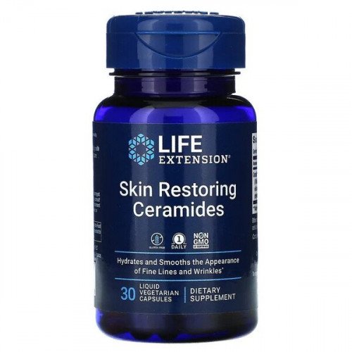Ceramidas Restauradoras de Pele, 30 Cápsulas Vegetarianas Líquidas, Life Extension