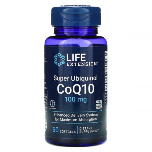 Super Ubiquinol CoQ10 100 mg, 60 Cápsulas, Life Extension