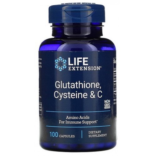 Glutationa, Cisteína e Vitamina C, 100 Cápsulas, Life Extension
